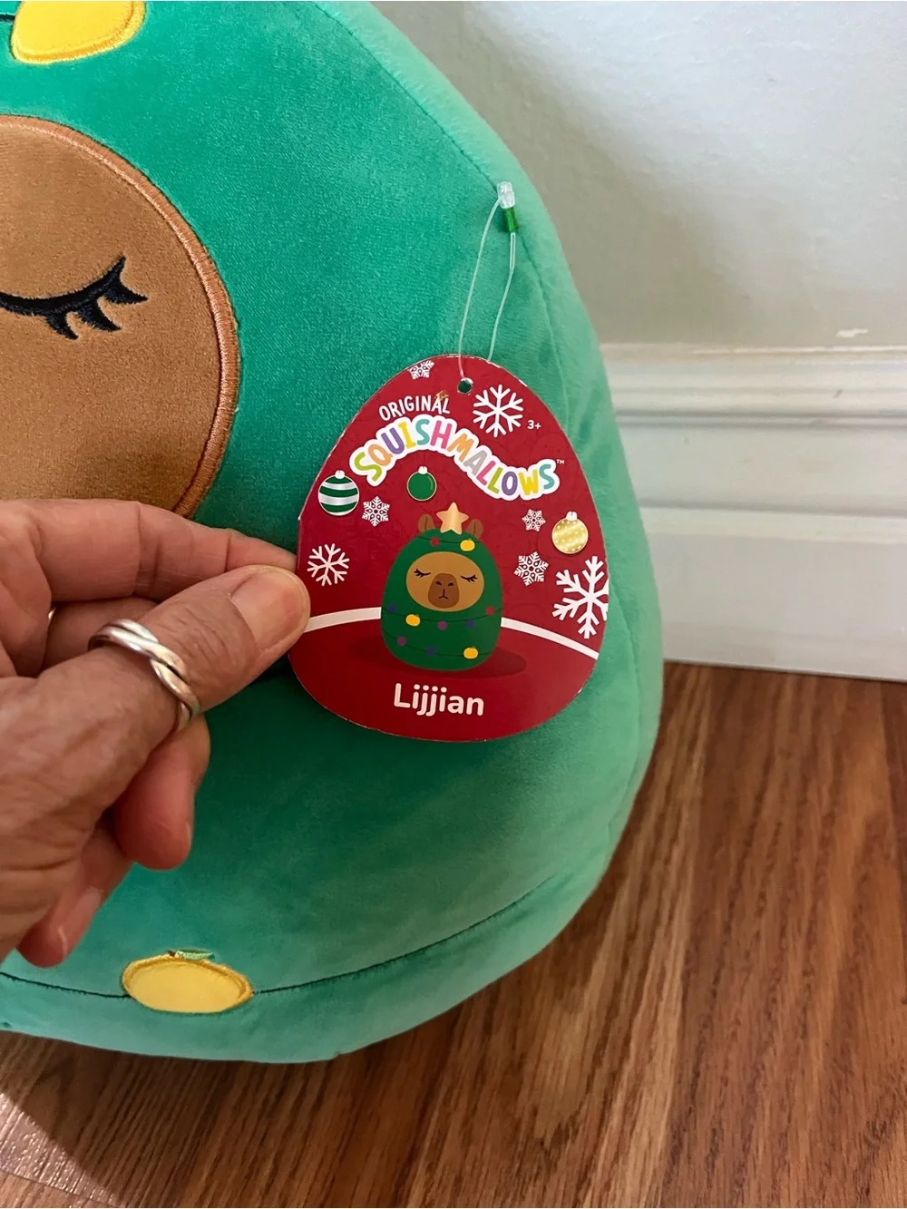 Squishmallows Green Plush Llama with Yellow Details